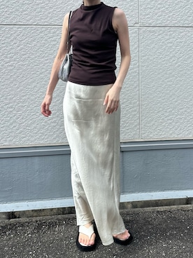 「マキシ丈スカート」｜Aさん（レディース・156cm）の夏コーディネート
