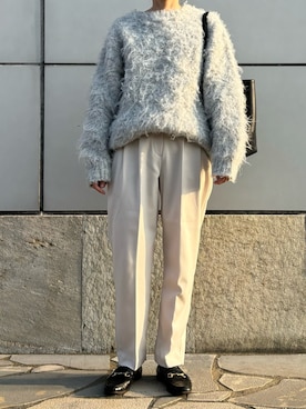 「ビットローファー」｜「アイテム（バッグ）」を使った、Aさん（レディース・156cm）の冬コーディネート
