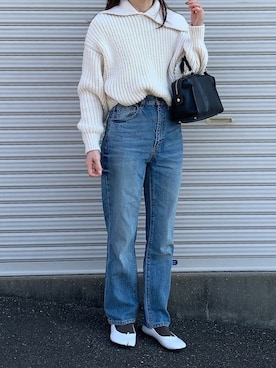 「ニット/セーター」｜Aさん（レディース・156cm）の冬コーディネート