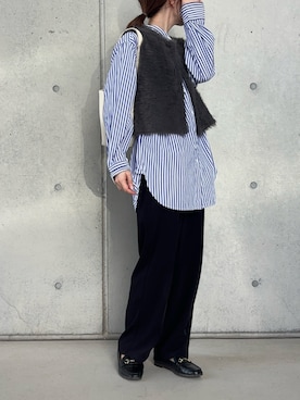 「アイテム（ベスト）」を使った、Aさん（レディース・156cm）の秋コーディネート