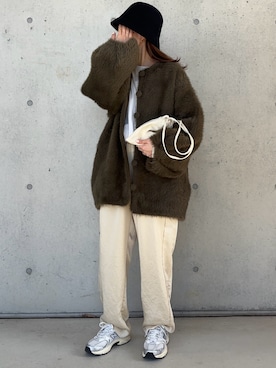 「ENOF（イナフ）のアイテム（バッグ）」を使った、Aさん（レディース・156cm）の冬コーディネート