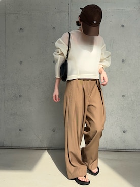 「アイテム（帽子）」を使った、Aさん（レディース・156cm）の夏コーディネート