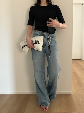 「H&M（エイチ・アンド・エム）のアイテム（デニムパンツ）」を使った、Aさん（レディース・156cm）の秋コーディネート