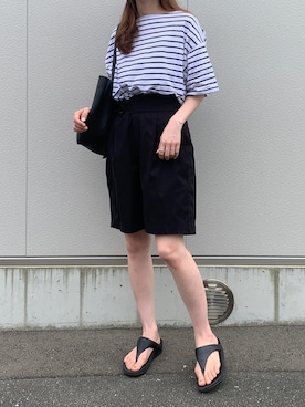 「MERCI（メルシー）のアイテム（パンツ）」を使った、Aさん（レディース・156cm）の夏コーディネート