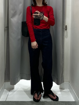 「アイテム（サンダル）」を使った、Aさん（レディース・156cm）の秋コーディネート