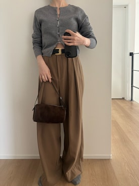 「アイテム（ベルト）」を使った、Aさん（レディース・156cm）の秋コーディネート