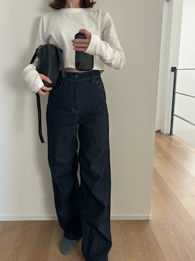 「クロップド丈」｜Aさん（レディース・156cm）の秋コーディネート