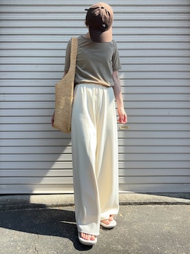 「アイテム（かごバッグ）」を使った、Aさん（レディース・156cm）の夏コーディネート