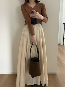 「no brand（ノーブランド）のアイテム（トートバッグ）」を使った、Aさん（レディース・156cm）の秋コーディネート