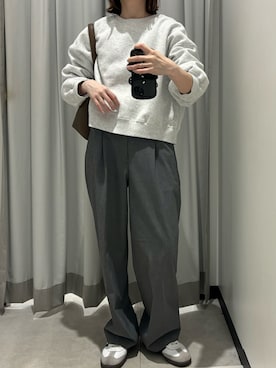 「アイテム（スウェット）」を使った、Aさん（レディース・156cm）の秋コーディネート