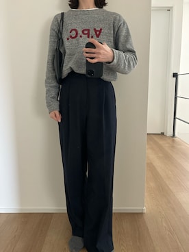 「アイテム（スウェット）」を使った、Aさん（レディース・156cm）の秋コーディネート