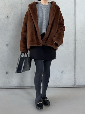 「MERCI（メルシー）のアイテム」を使った、Aさん（レディース・156cm）の冬コーディネート