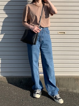 「MERCI（メルシー）のアイテム（パンツ）」を使った、Aさん（レディース・156cm）の夏コーディネート