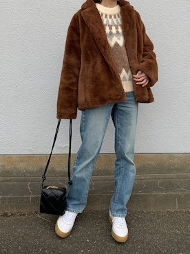 「emmi（エミ）のアイテム」を使った、Aさん（レディース・156cm）の冬コーディネート