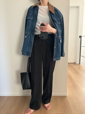 「アイテム（ベルト）」を使った、Aさん（レディース・156cm）の秋コーディネート