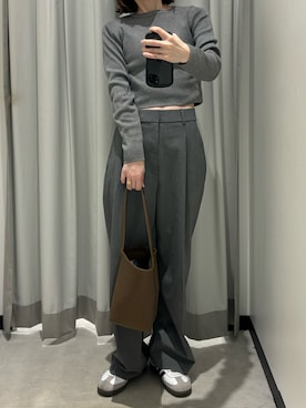 「グレーパンツ」｜Aさん（レディース・156cm）の秋コーディネート