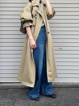 「アイテム（トレンチコート）」を使った、Aさん（レディース・156cm）の秋コーディネート
