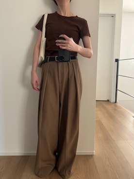 「アイテム（ファッション雑貨）」を使った、Aさん（レディース・156cm）の秋コーディネート