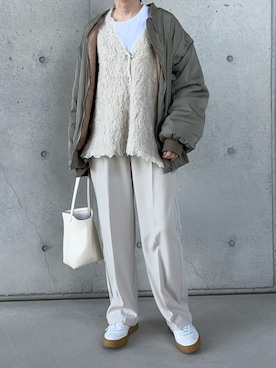 「アイテム（MA-1）」を使った、Aさん（レディース・156cm）の冬コーディネート