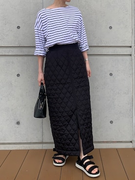 「キルトスカート」｜Aさん（レディース・156cm）の秋コーディネート