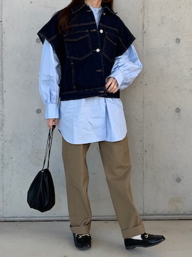 「DRIES VAN NOTEN（ドリスヴァンノッテン）のアイテム（ジャケット/アウター）」を使った、Aさん（レディース・156cm）の冬コーディネート