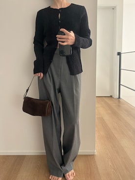 「アイテム（カーディガン/ボレロ）」を使った、Aさん（レディース・156cm）の秋コーディネート