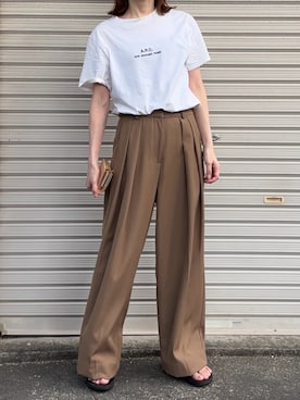 「アイテム（サンダル）」を使った、Aさん（レディース・156cm）の夏コーディネート