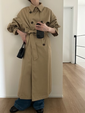 「アイテム（トレンチコート）」を使った、Aさん（レディース・156cm）の秋コーディネート