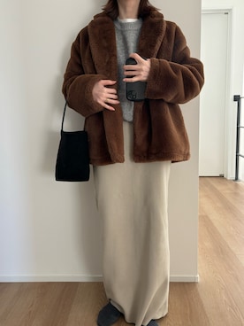 「MERCI（メルシー）のアイテム」を使った、Aさん（レディース・156cm）の冬コーディネート