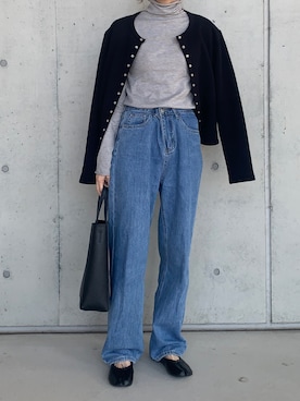 「MERCI（メルシー）のアイテム（パンツ）」を使った、Aさん（レディース・156cm）の春コーディネート