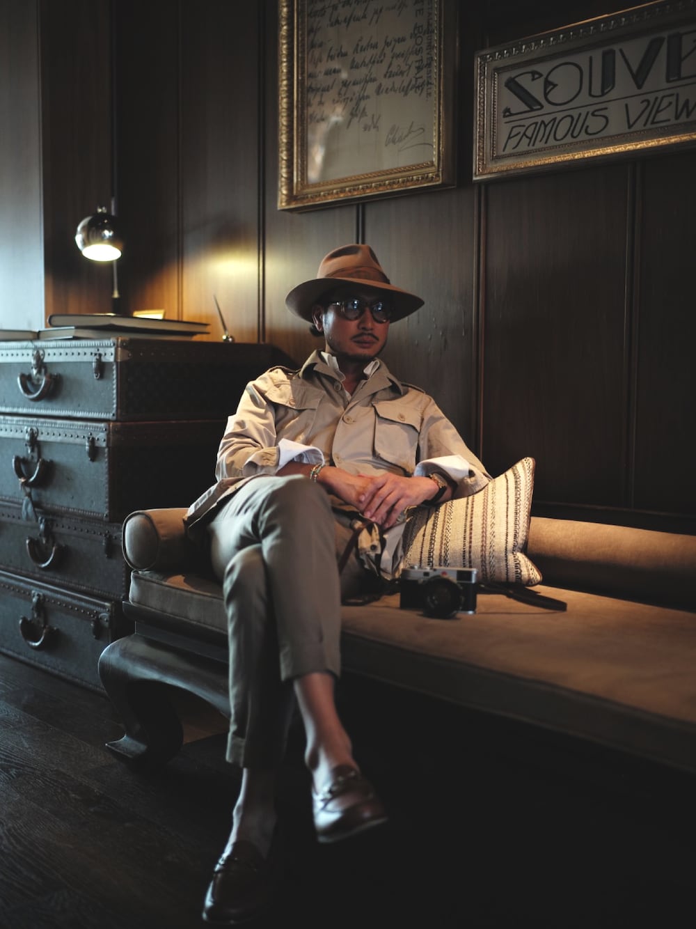 「秋っぽコーデ更新中」｜「Borsalinoのアイテム（ハット、ブラウン系）」を使った、Mr.Seigo さん（メンズ・175cm）の秋コーディネートの1枚目の写真