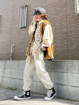 「ボーイッシュ」｜「アイテム（その他アウター）」を使った、youkiさん（レディース・161cm）の秋コーディネート