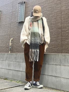 「ISOOK（アイスー）のアイテム（スウェット）」を使った、youkiさん（レディース・161cm）の冬コーディネート