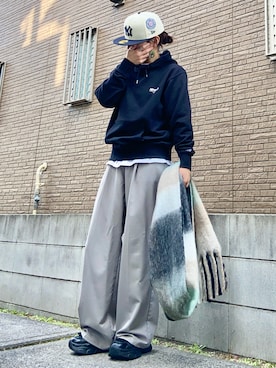 「厚底スニーカー」｜youkiさん（レディース・161cm）の冬コーディネート