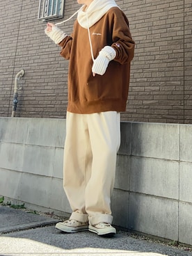 「AS KNOW AS plus（アズノゥアズプラス）のアイテム（ニットキャップ/ビーニー）」を使った、youkiさん（レディース・161cm）の秋コーディネート