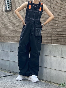 「EDWIN（エドウィン）のアイテム（オールインワン・サロペット）」を使った、youkiさん（レディース・161cm）の夏コーディネート