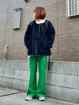 「BASQUE magenta（バスクマゼンタ）のアイテム（スラックス）」を使った、youkiさん（レディース・161cm）の秋コーディネート