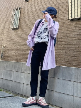 「Dickies（ディッキーズ）のアイテム（バックパック/リュック）」を使った、youkiさん（レディース・161cm）の春コーディネート