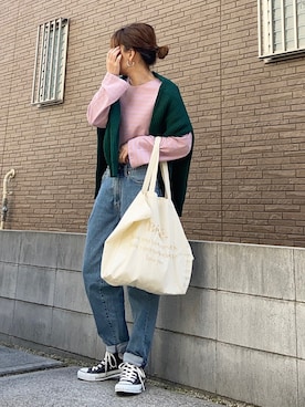 「at12:03（アットイチニーゼロサン）のアイテム」を使った、youkiさん（レディース・161cm）の春コーディネート