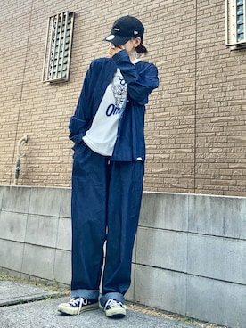 「アイテム（キャップ）」を使った、youkiさん（レディース・161cm）の秋コーディネート