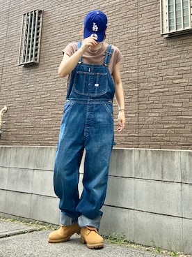 「メンズライク」｜「アイテム（オールインワン・サロペット）」を使った、youkiさん（レディース・161cm）の夏コーディネート