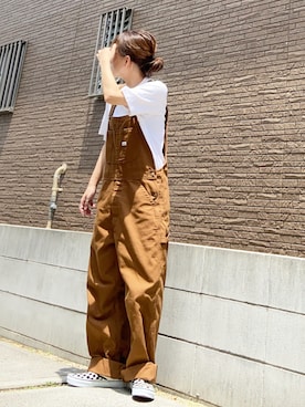 NewJeans着用 Lee オーバーオール サロペット ブラウン Leeのサロペット/オーバーオール（ブラウン系）を使った人気