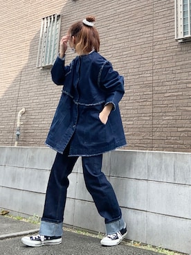 「copine」｜「アイテム（デニムジャケット）」を使った、youkiさん（レディース・161cm）の冬コーディネート