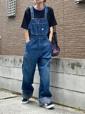 「ボーイッシュ、夏コーデ」｜「アイテム（オールインワン・サロペット）」を使った、youkiさん（レディース・161cm）の夏コーディネート