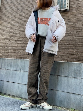 「ISOOK（アイスー）のアイテム（スウェット）」を使った、youkiさん（レディース・161cm）の冬コーディネート