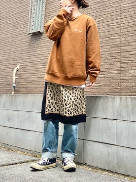 「Champion（チャンピオン）のアイテム（トップス）」を使った、youkiさん（レディース・161cm）の春コーディネート