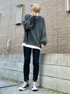 「アイテム（キャップ）」を使った、youkiさん（レディース・161cm）の秋コーディネート