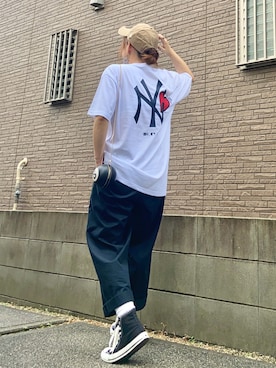「アイテム（キャップ、ベージュ系）」を使った、youkiさん（レディース・161cm）の夏コーディネート