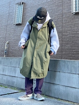 「ボーイッシュ」｜「アイテム（モッズコート）」を使った、youkiさん（レディース・161cm）の冬コーディネート