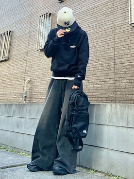 「アイテム（キャップ）」を使った、youkiさん（レディース・161cm）の冬コーディネート